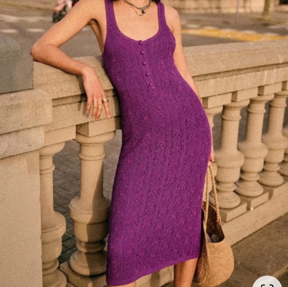 Sezane Salma Knit Midi Dress